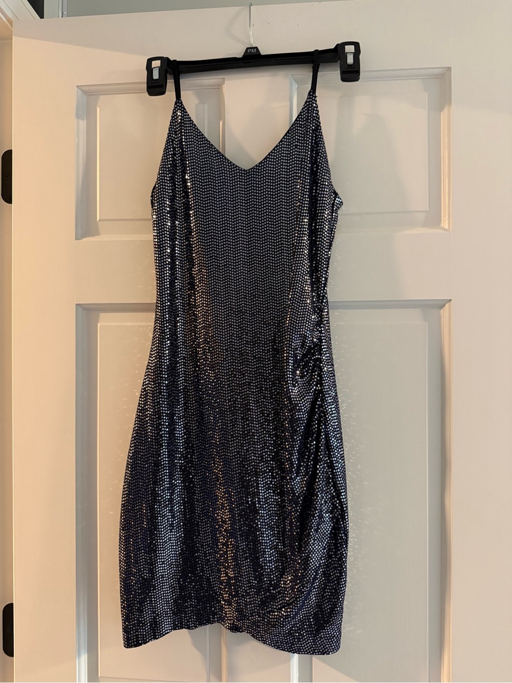 Moa Moa Navy Blue Sequin Mini Slip Dress
